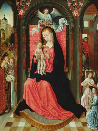 Madonna auf dem Thron, umgeben von Engeln von Master of the Legend of St. Ursula